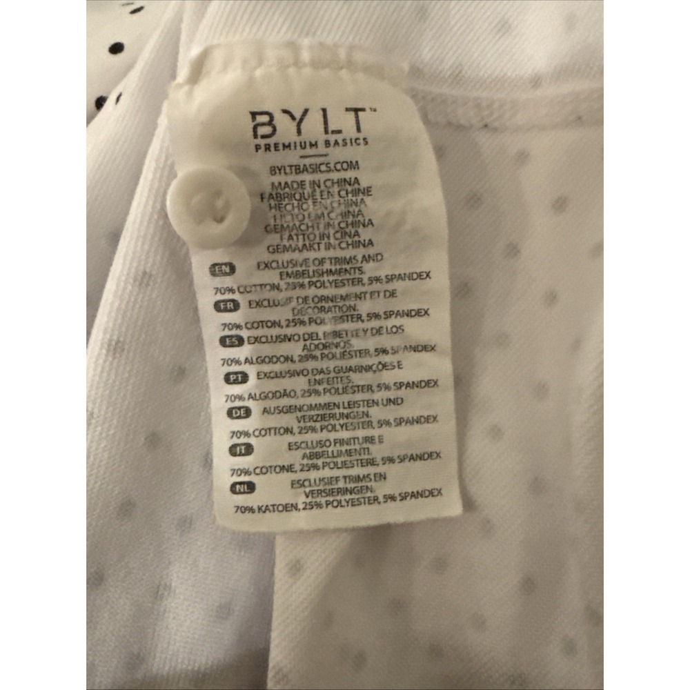 BYLT LUX Premium Basics Polo Shirt Men's 3XL White/Black Polka Dot Short Sleeve - Picture 7 of 8